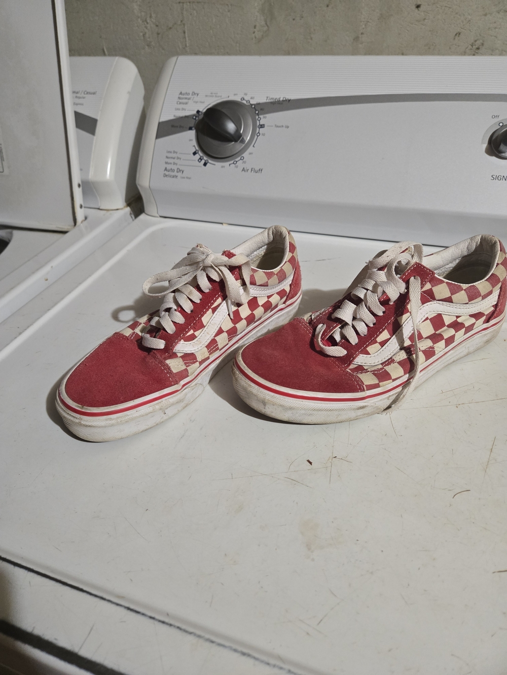 Vans Red Checkerboard Skate Sneakers